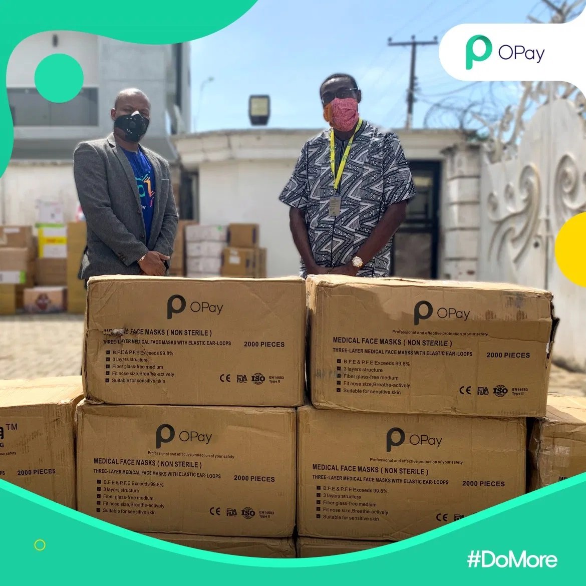 OPAY Donates Masks to Lagos Govt to cushion…