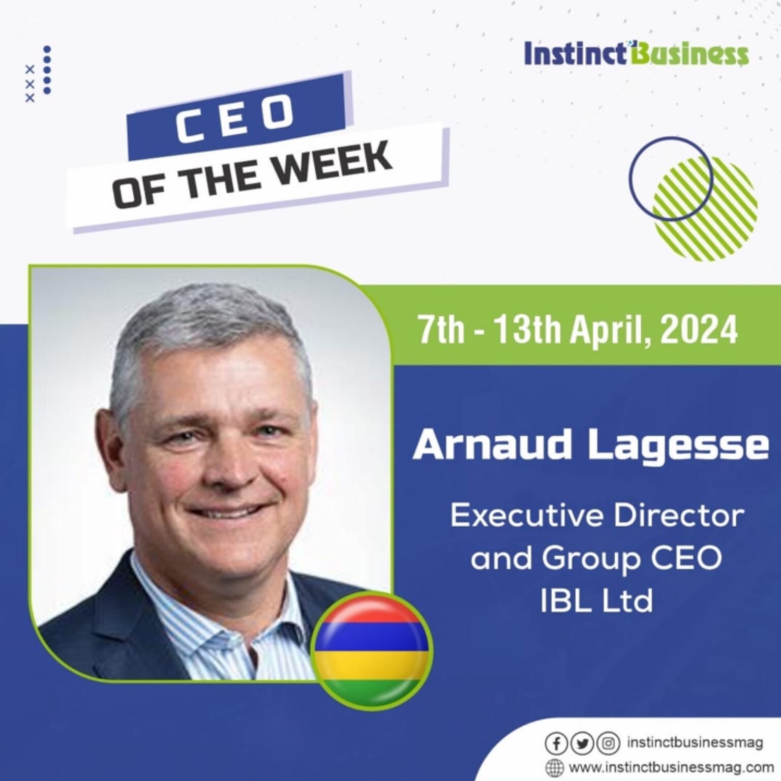 Arnaud Lagesse, Executive Director and Group CEO IBL Ltd emerges InstinctBusiness CEO of the Week