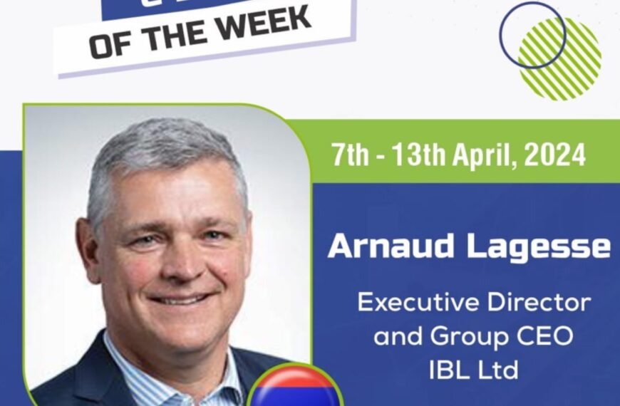 Arnaud Lagesse, Executive Director and Group CEO IBL Ltd emerges InstinctBusiness CEO of the Week